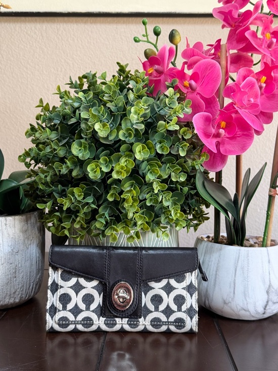 Coach Handbags - Coach Wallet black/ White